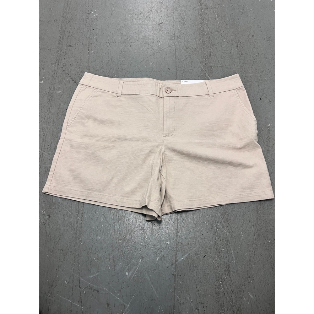 Loft Outlet Shorts Women 16 Beige Flat Front 6" Inseam Chino Summer Vacation NWT